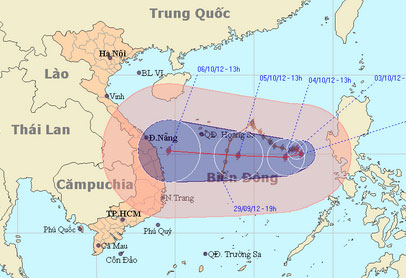 Đường đi của cơn bão số 7.